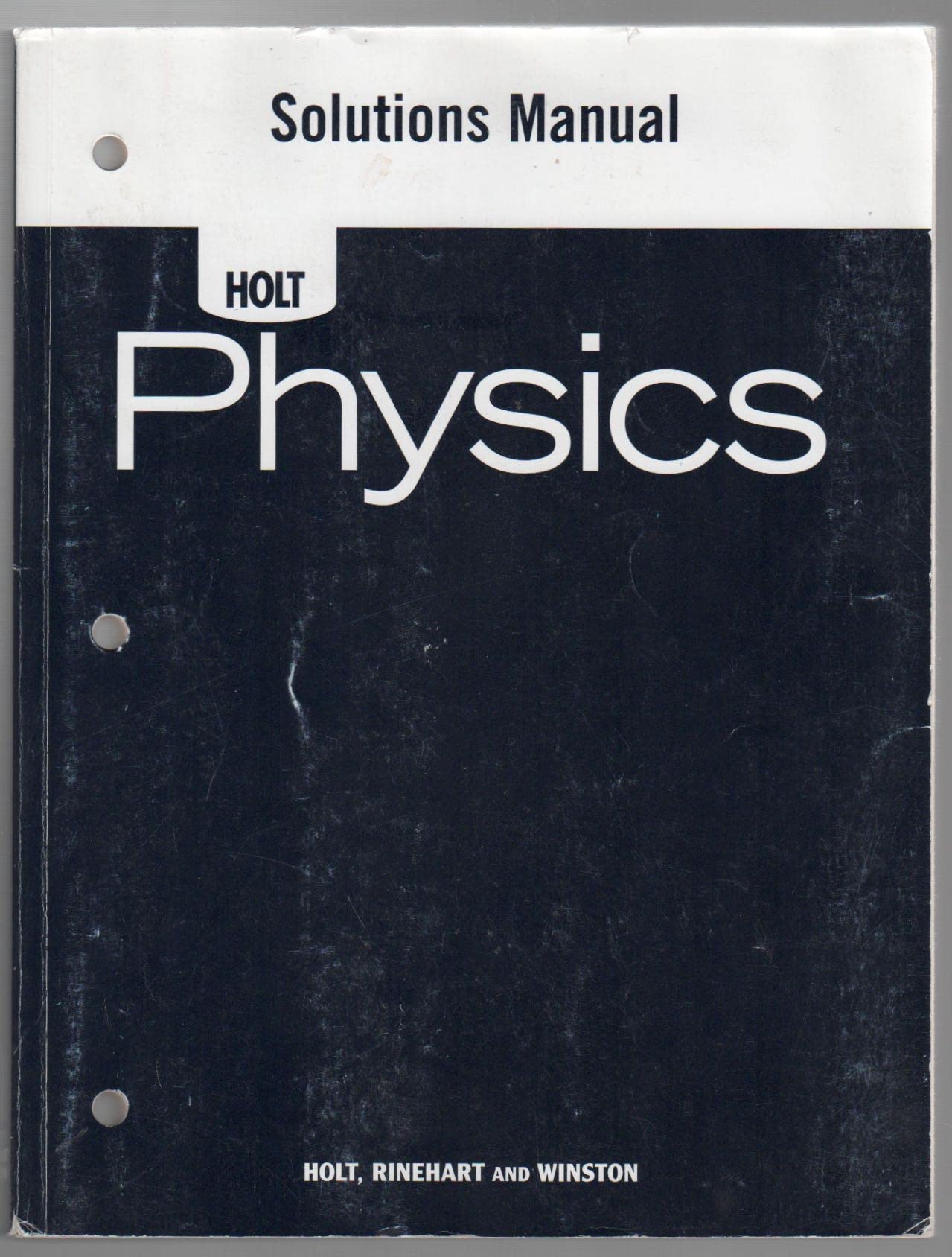 Holt Physics Solutions Manual,Used