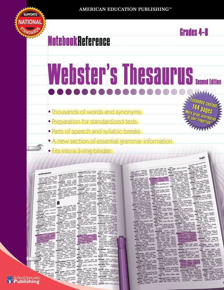 Webster's Thesaurus, Grades 4  8 (Notebook Reference),Used