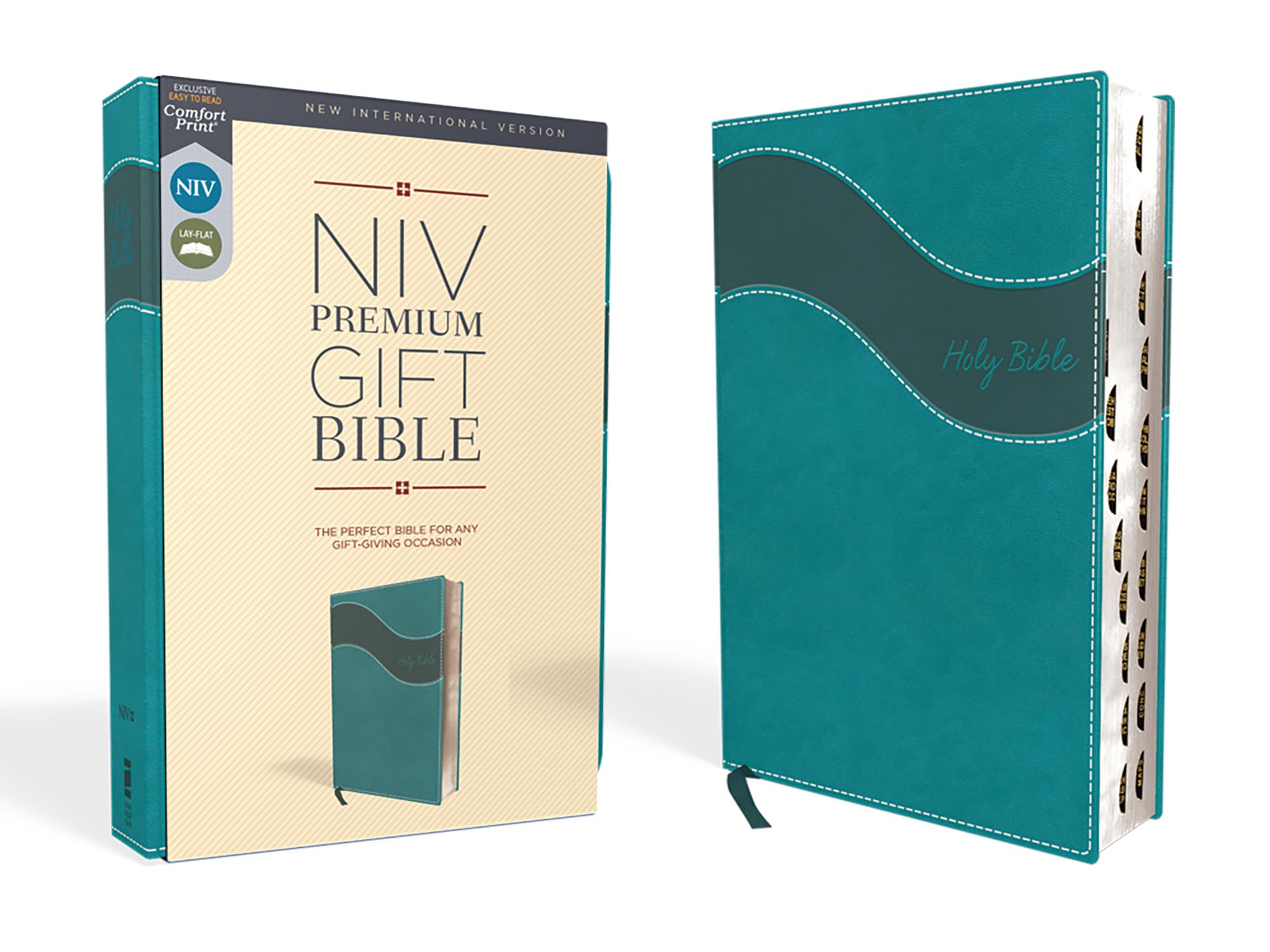 NIV, Premium Gift Bible, Leathersoft, Teal, Red Letter, Thumb Indexed, Comfort Print: The Perfect Bible for Any GiftGiving Occa,Used