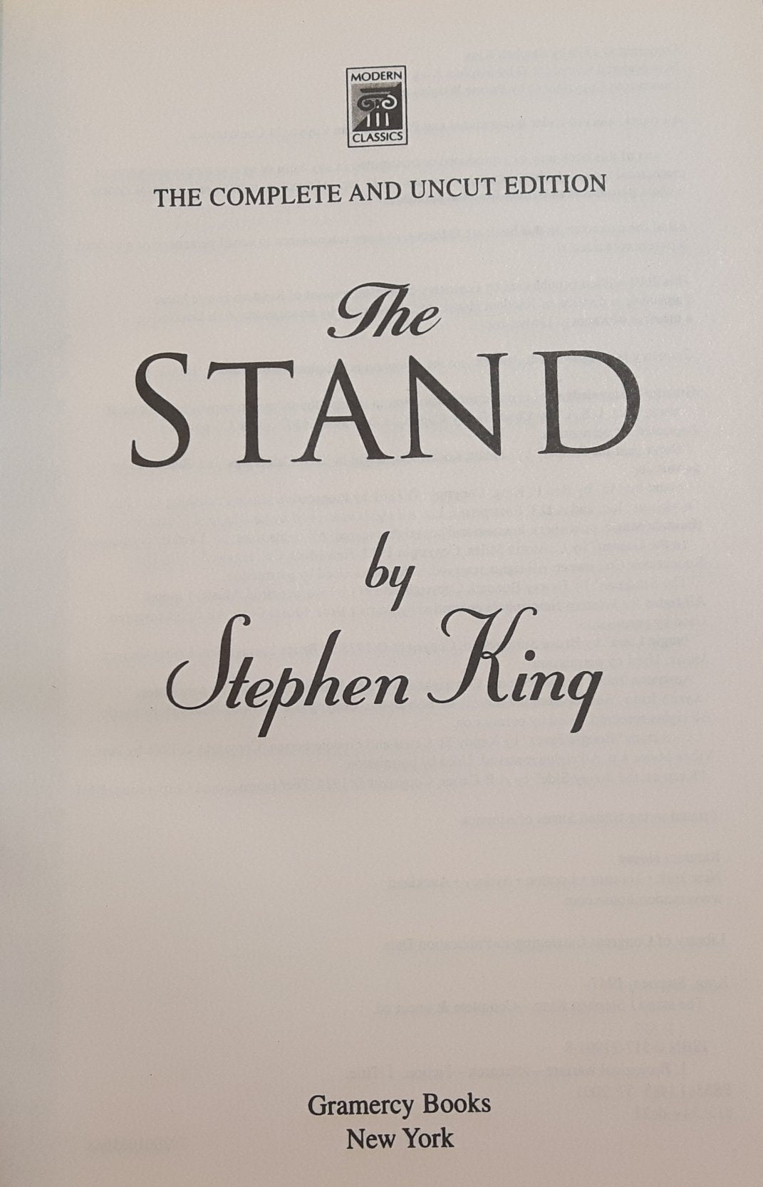 The Stand (Modern Classics),New