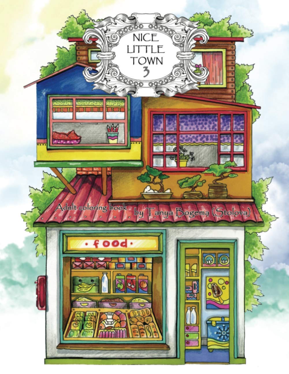 Adult Coloring Book: Nice Little Town,Used