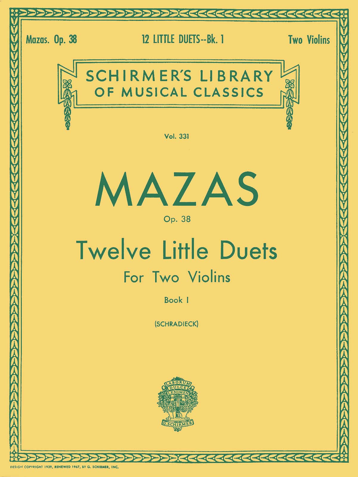 JacquesFrol Mazas: 12 Little Duets, Op. 38, Book 1: Two Violins,Used