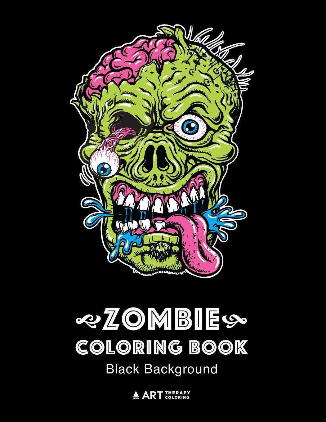 Zombie Coloring Book: Black Background: Midnight Edition Zombie Coloring Pages for Everyone, Adults, Teenagers, Tweens, Older Ki,Used