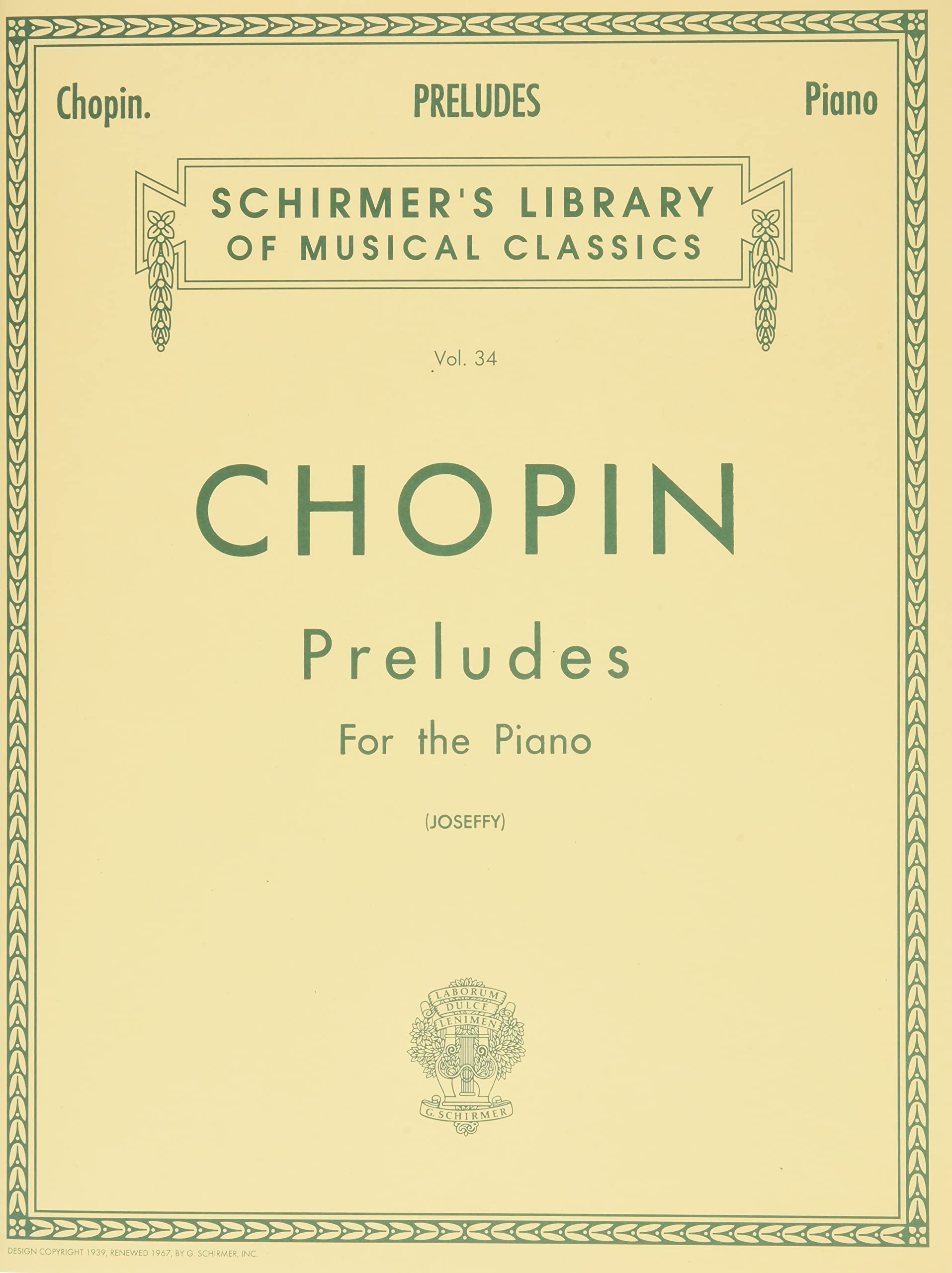 Chopin  Preludes for the Piano, Vol. 34,New