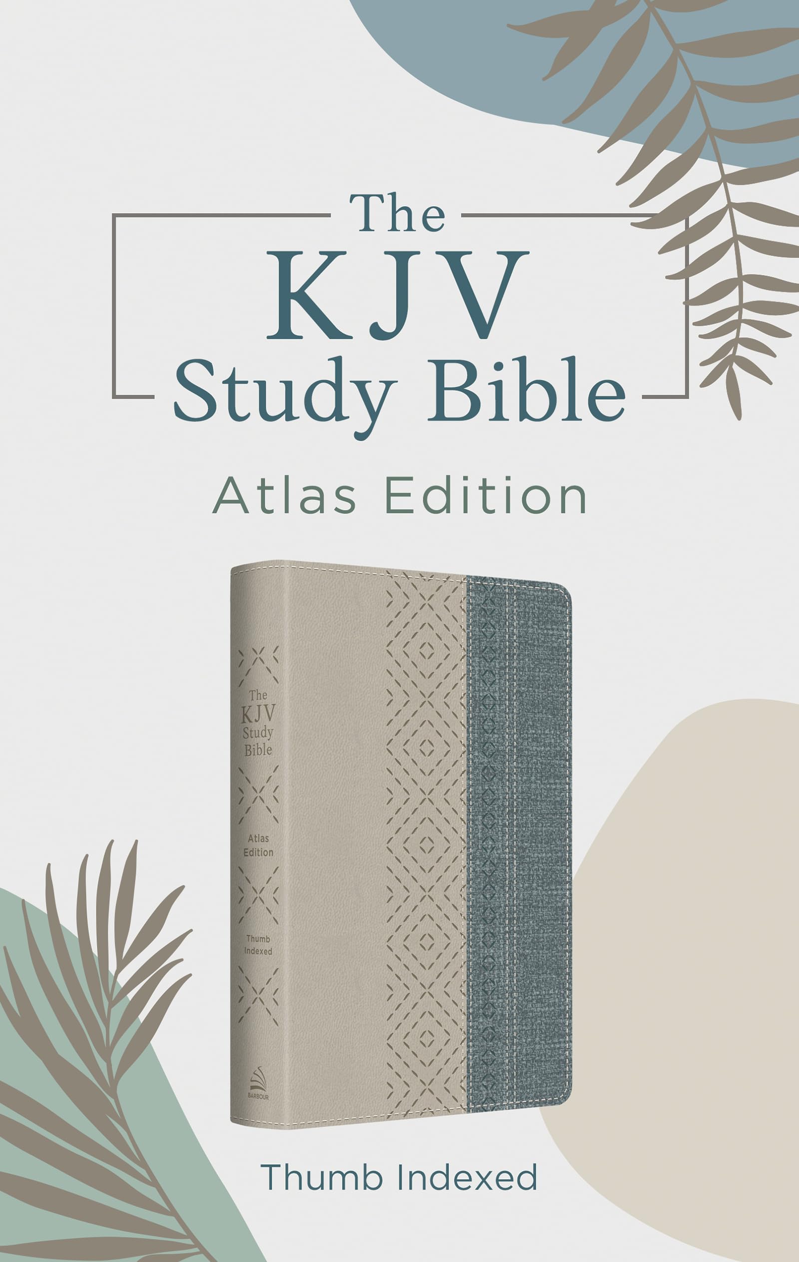 The Kjv Study Bible: Atlas Edition, Thumb Indexed [Taupe & Denim Crosshatch],New