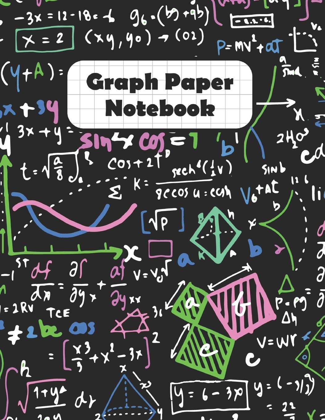 Graph Paper Notebook: Algebra Math Design Grid Paper Quad Ruled 4 Squares Per Inch Large Graphing Paper 8.5