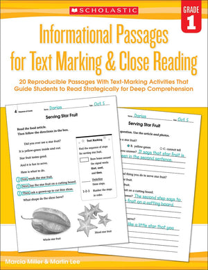 Informational Passages For Text Marking & Close Reading: Grade 1: 20 Reproducible Passages With Textmarking Activities That Gui,New