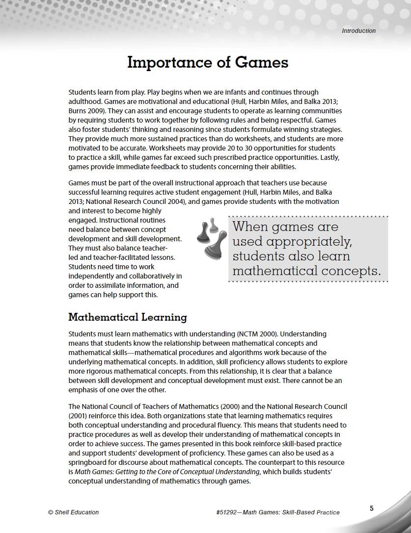 Math Games: SkillBased Practice for Fifth Grade,Used