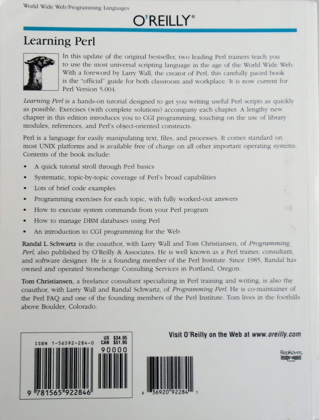 Learning Perl (Nutshell Handbooks),Used