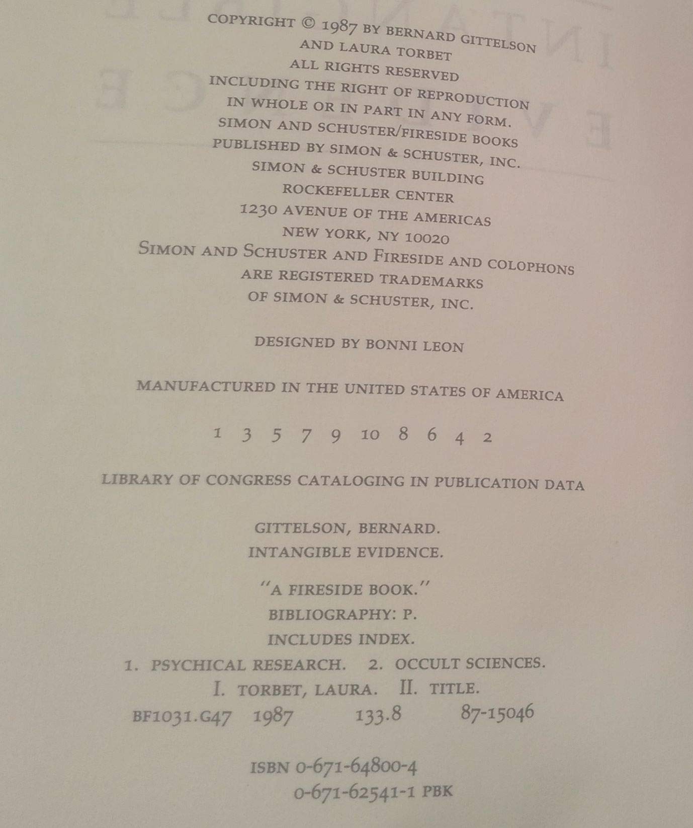 Intangible Evidence,Used