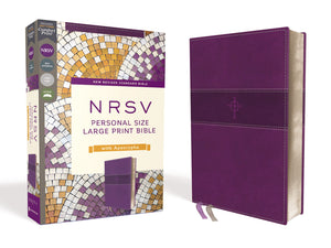 NRSV, Personal Size Large Print Bible with Apocrypha, Leathersoft, Purple, Comfort Print,Used