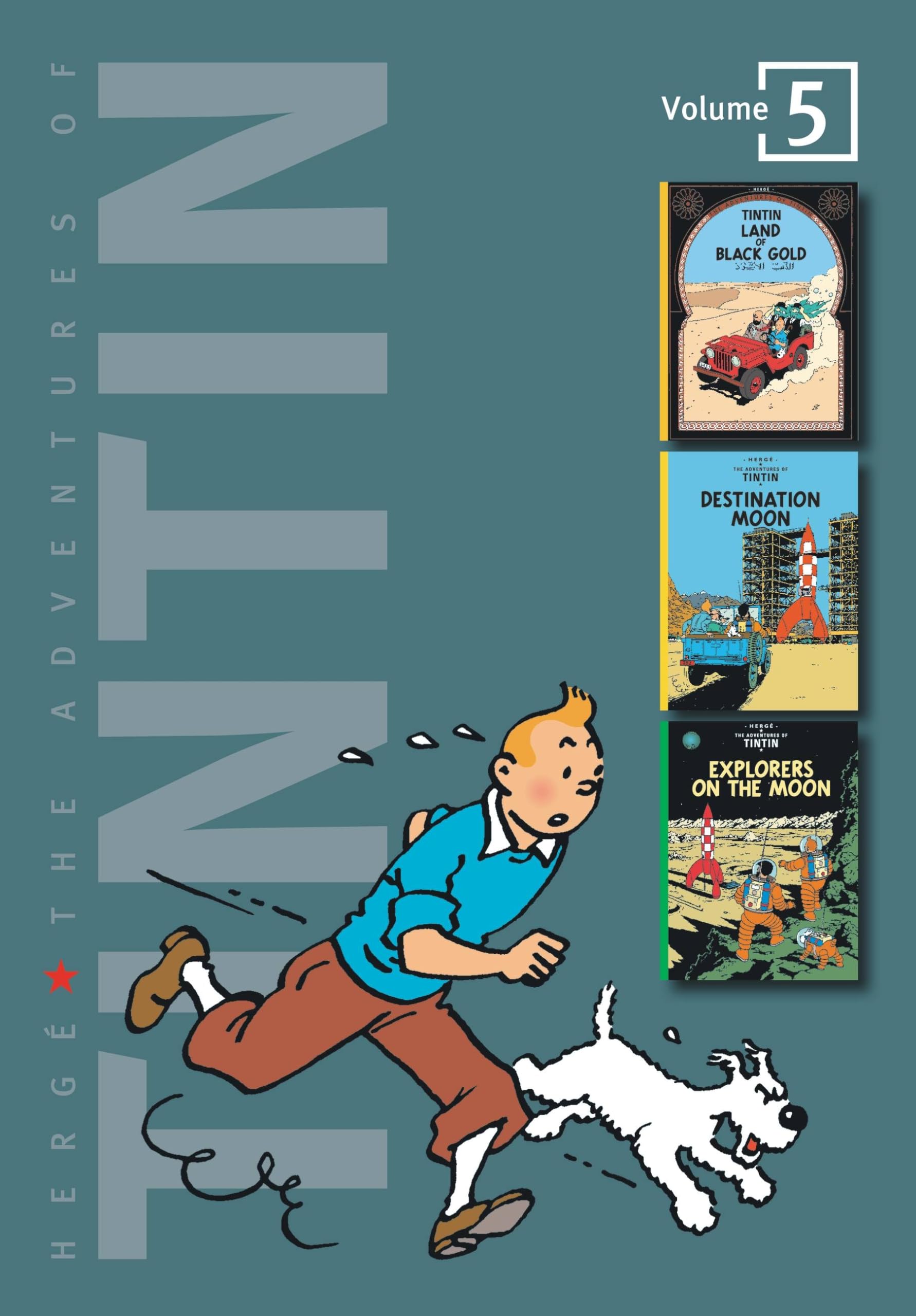 The Adventures Of Tintin, Vol. 5: Land Of Black Gold / Destination Moon / Explorers On The Moon (3 Volumes In 1)-used