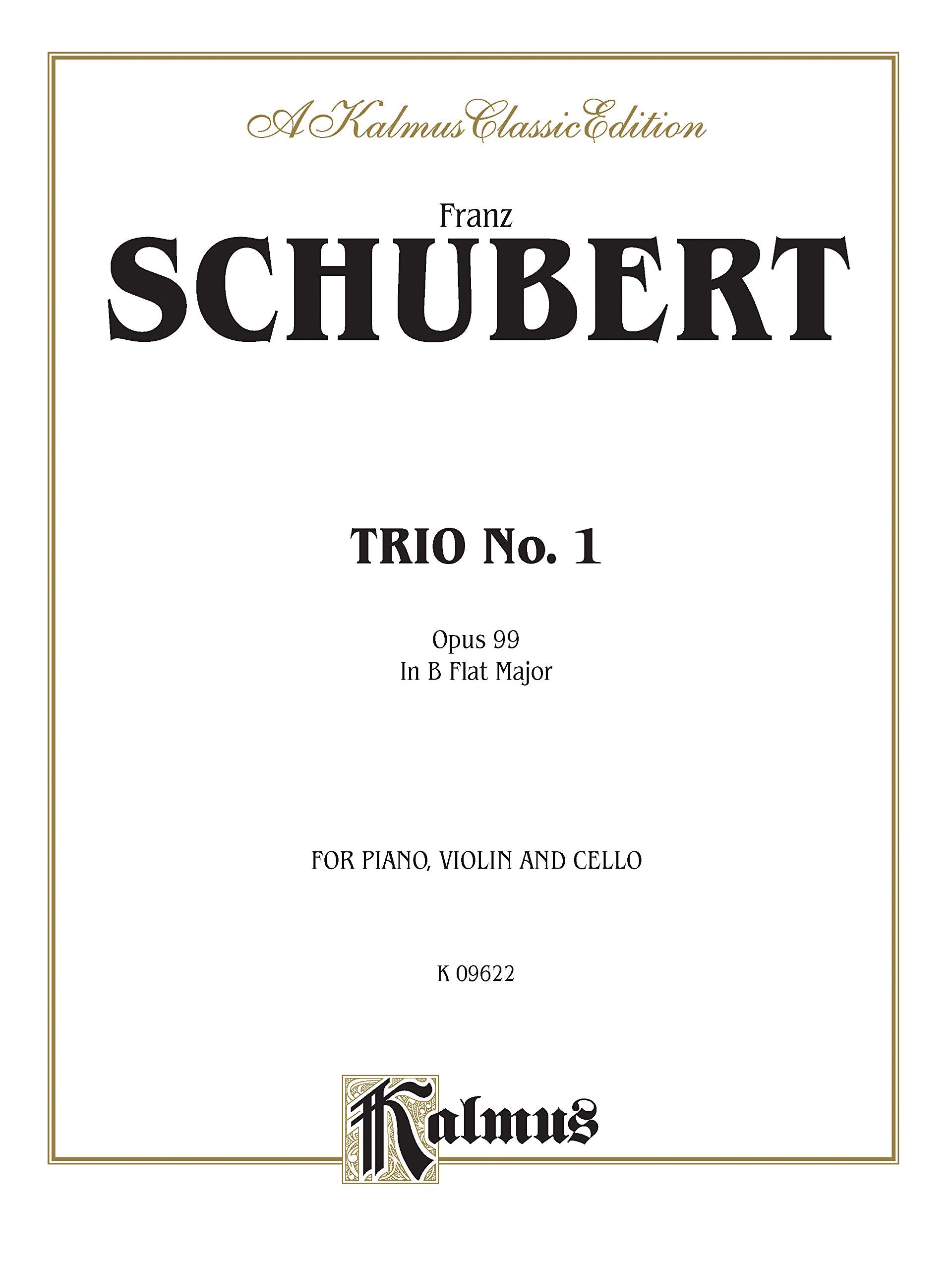 Trio No. 1 in Bflat Major, Op. 99 (Kalmus Edition),Used
