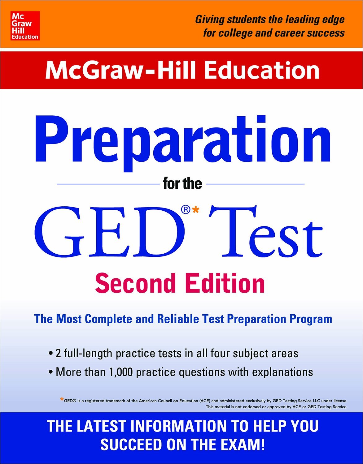 McGrawHill Education Preparation for the GED Test 2nd Edition,Used
