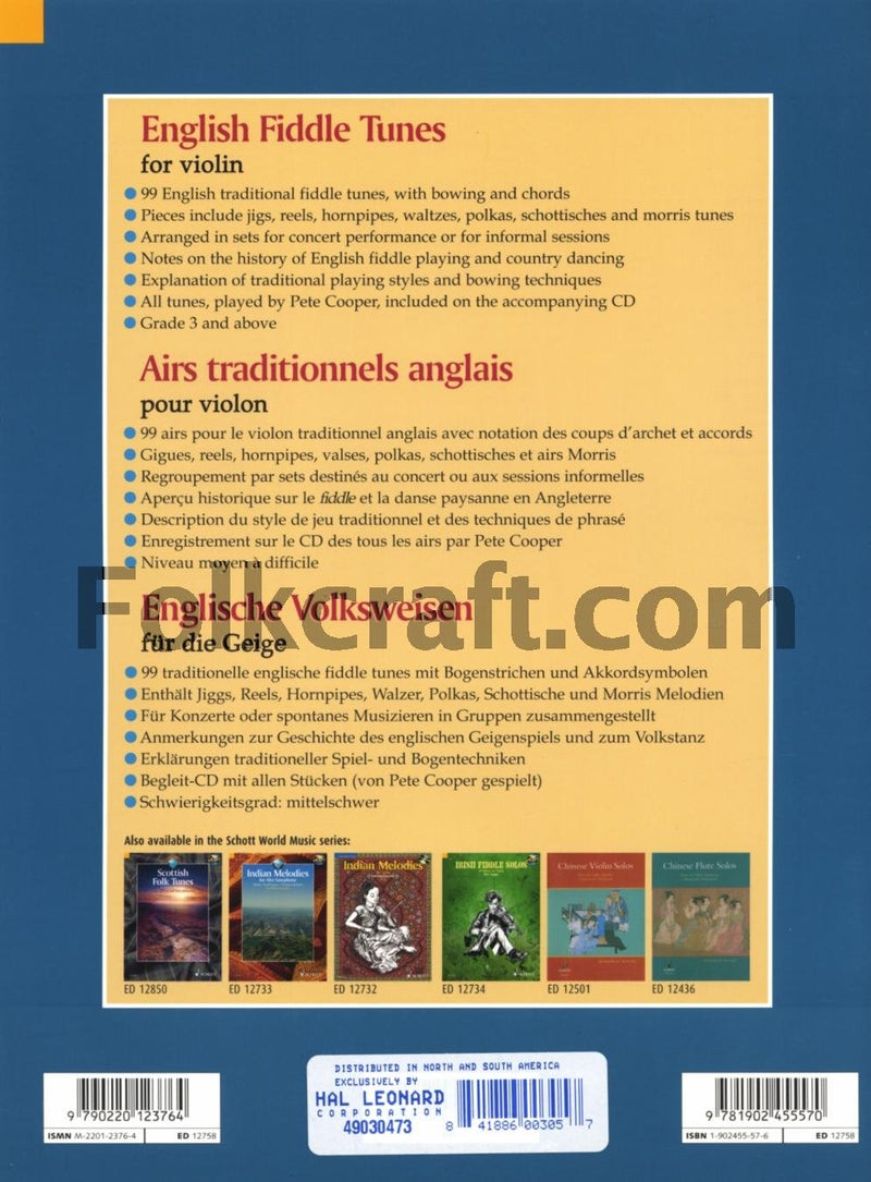 English Fiddle Tunes: 99 Traditional Pieces For Violin