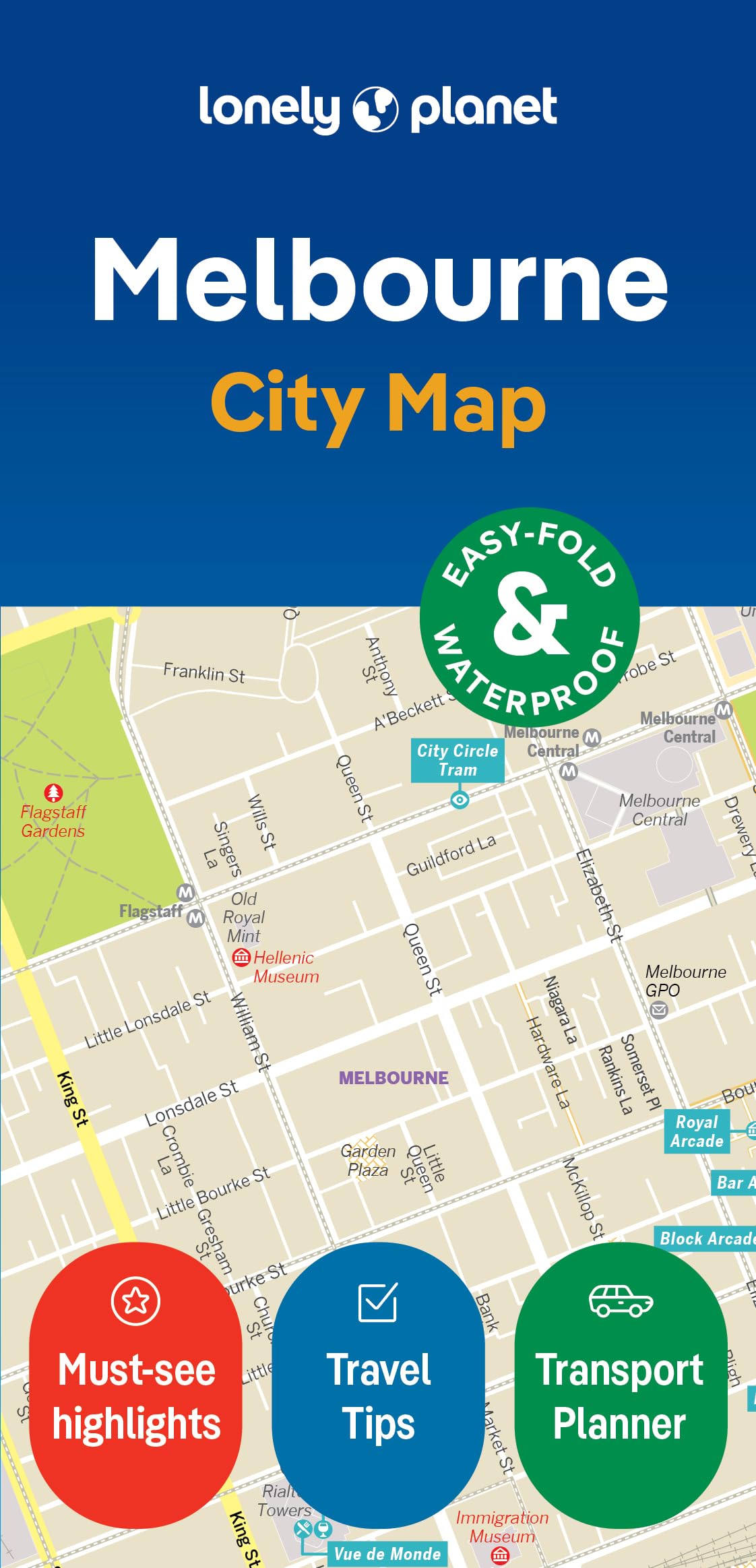 Lonely Planet Melbourne City Map,New