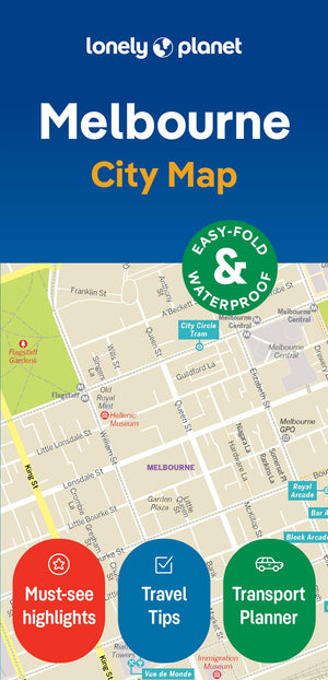 Lonely Planet Melbourne City Map,New