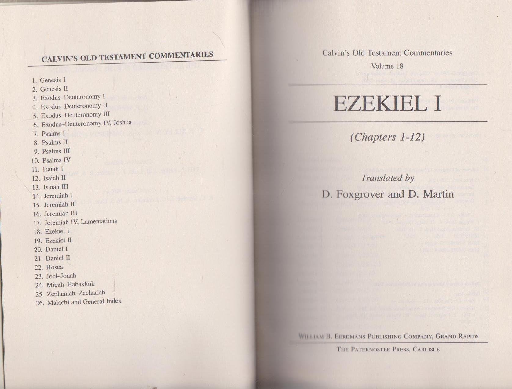 Ezekiel I: (Chapters 112),Used