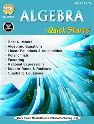 Mark Twain  Algebra Quick Starts, Grades 7  12,Used