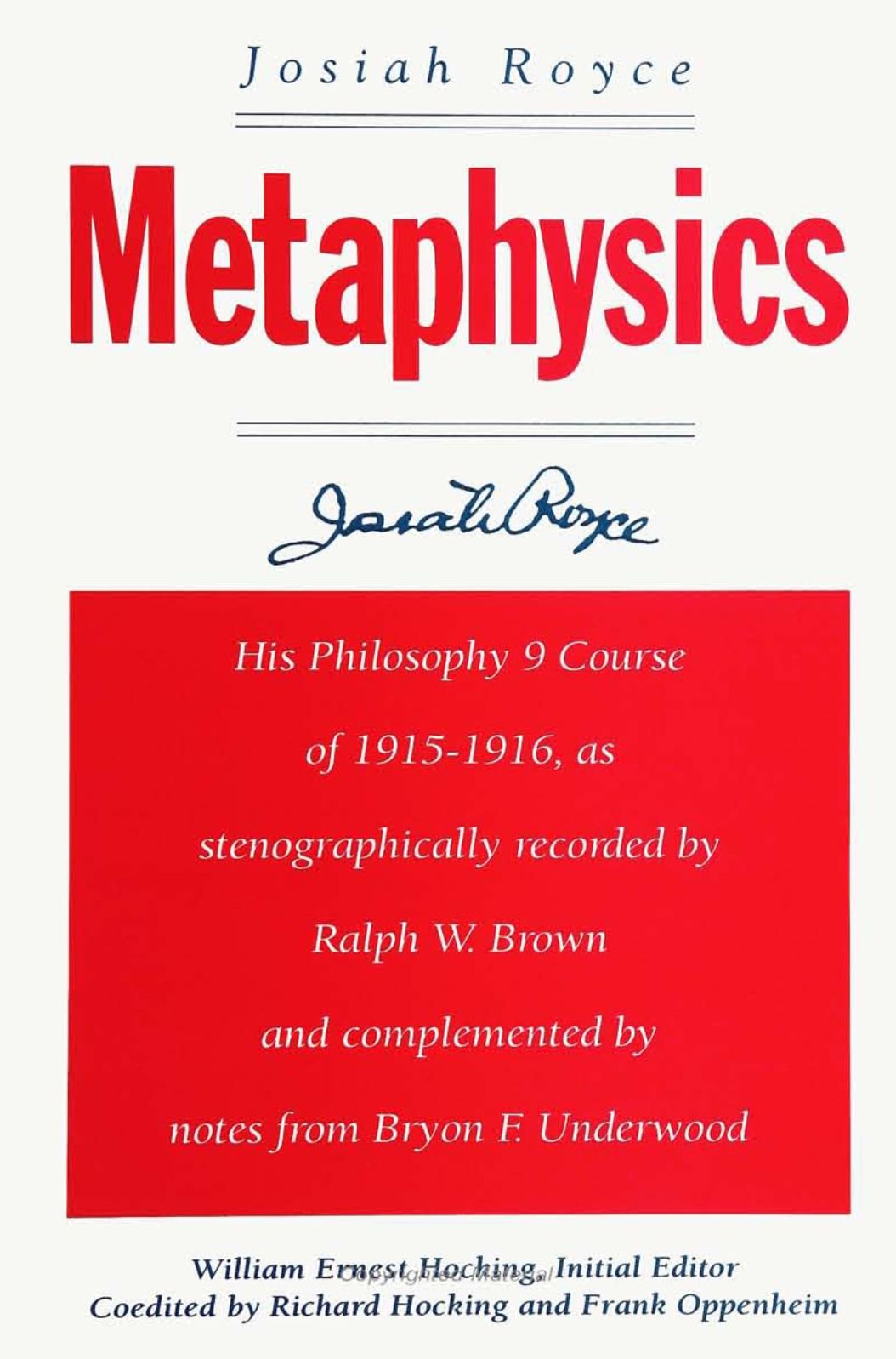 Metaphysics (S U N Y Series in Philosophy),Used