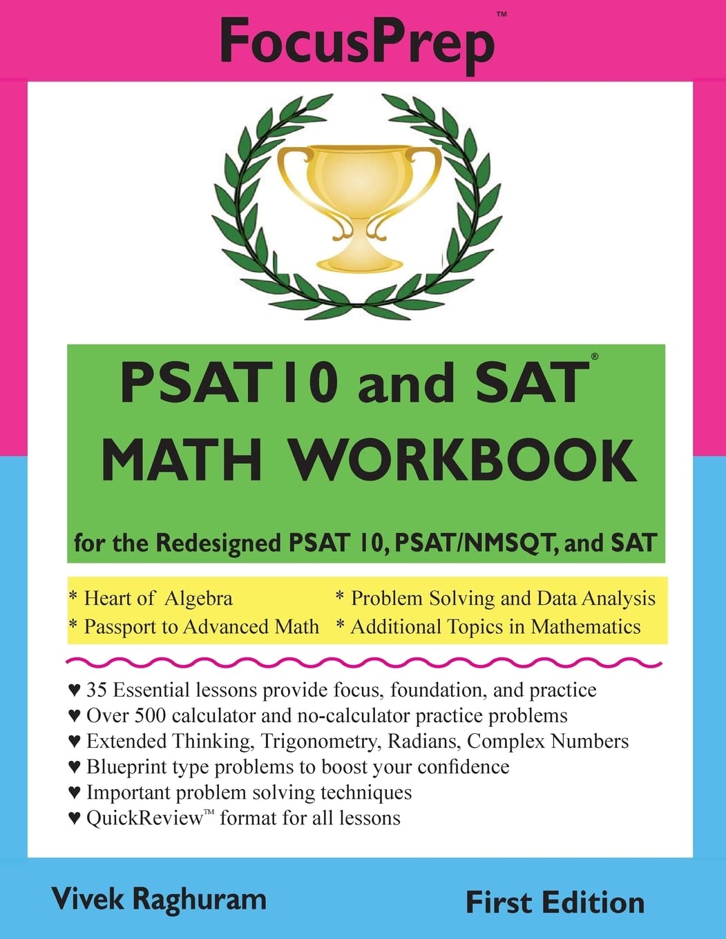 PSAT 10 and SAT MATH WORKBOOK: for the Redesigned PSAT 10, PSAT/NMSQT, and SAT,Used