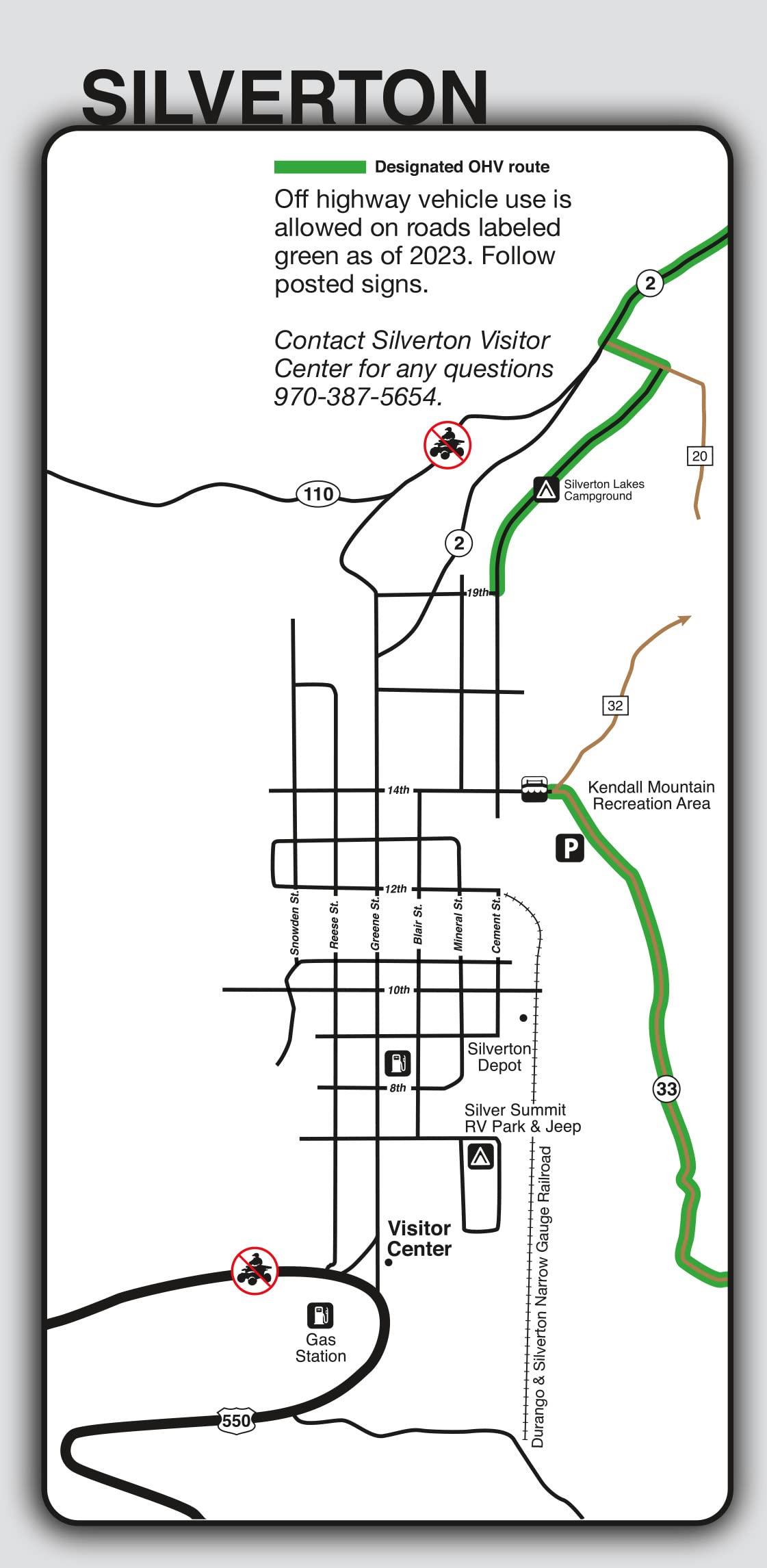OffHighway Map for Silverton, Ouray, Lake City, Telluride Colorado,New