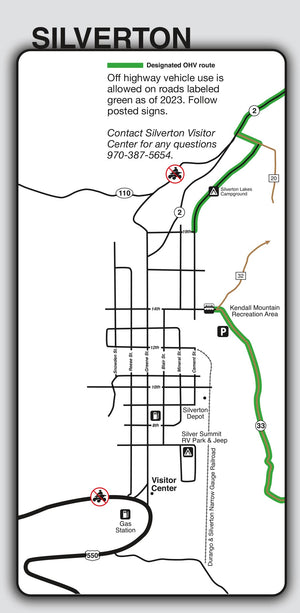 OffHighway Map for Silverton, Ouray, Lake City, Telluride Colorado,New