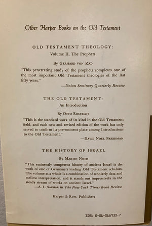 Old Testament Theology: Volume I: The Theology of Israel's Historical Traditions,New