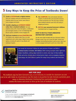 Criminal Justice In Action: Annotated Instructor's Edition,Used