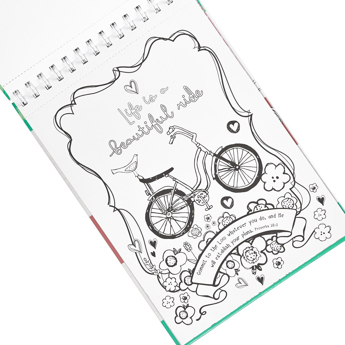 Joy for the Journey Wirebound Coloring Book  Hours of mindful calm, Creative Expression, Biblical Inspiration,Used