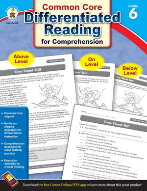 Carson Dellosa Differentiated Reading for Comprehension, Grade 6 Resource Book,Used