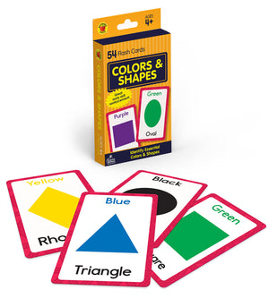 Carson Dellosa 54 Colors And Shapes Flash Cards, Toddler Learning Flashcards For Kids Ages 4 And Up, Educational Games For Presc,Used
