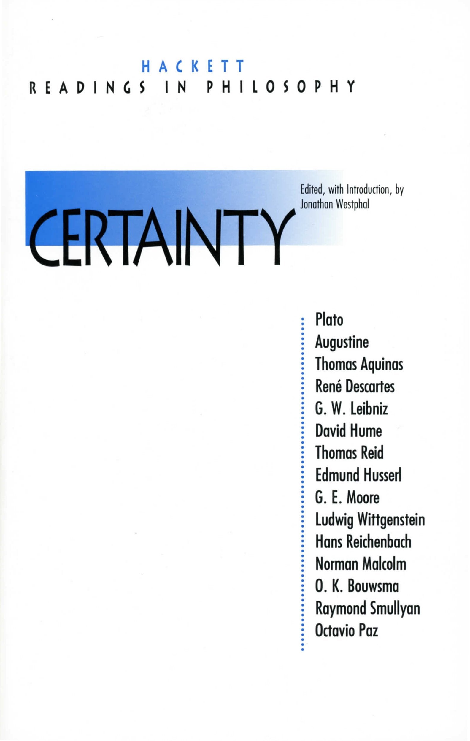 Certainty (Hackett Readings in Philosophy),Used
