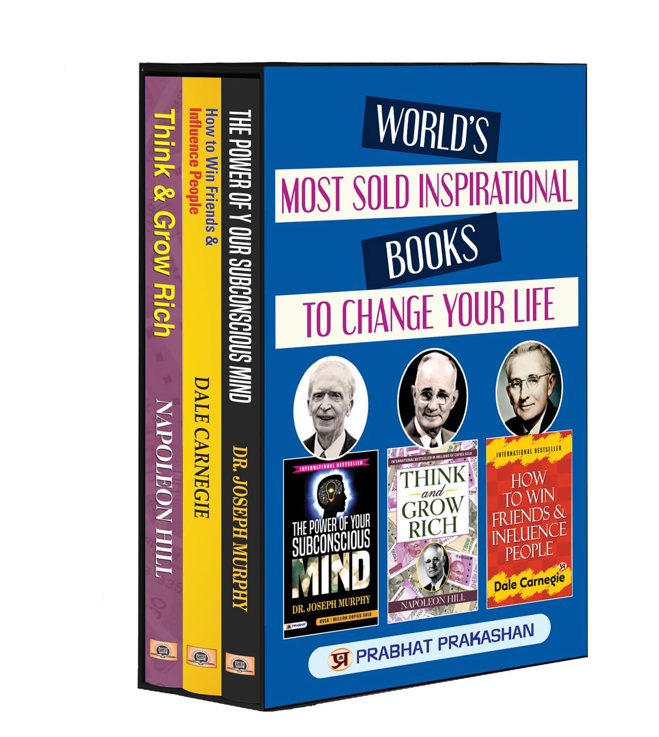 Worlds Most Sold Inspirational Books To Change Your Life|Communication Skills, Leadership, Time Management|Set Of 3 Books In English - Josep Murphy, Napoleon Hill, Dale Carnegie