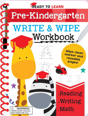 Ready To Learn: Prekindergarten Write And Wipe Workbook: Counting, Shapes, Letter Practice, Letter Tracing, And More!