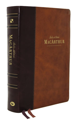 NBLA, Biblia de Estudio MacArthur, Leathersoft, Caf, Interior a dos colores, con ndice, Comfort Print (Spanish Edition),Used