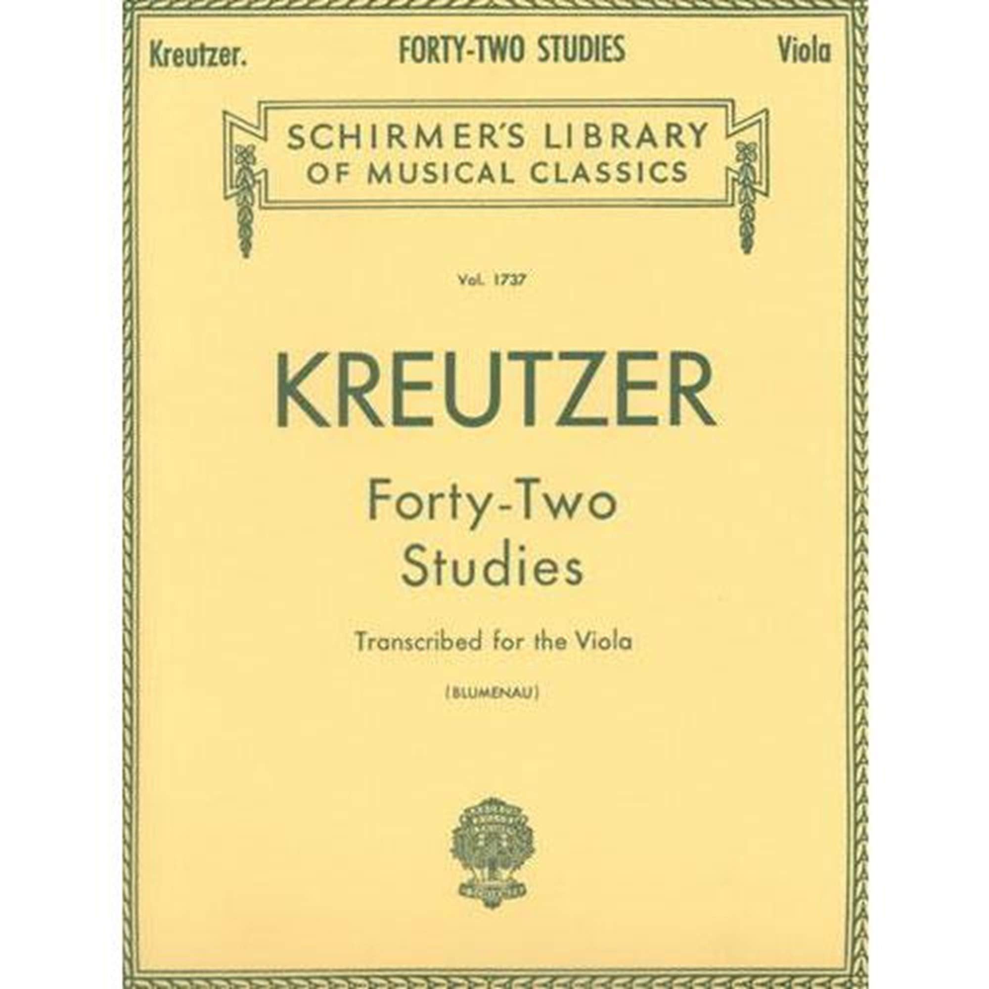 42 Studies: Transcribed For Viola (Schirmer'S Library Of Musical Classics, Volume 1737),New