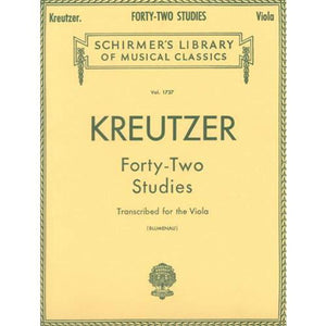 42 Studies: Transcribed For Viola (Schirmer'S Library Of Musical Classics, Volume 1737),New