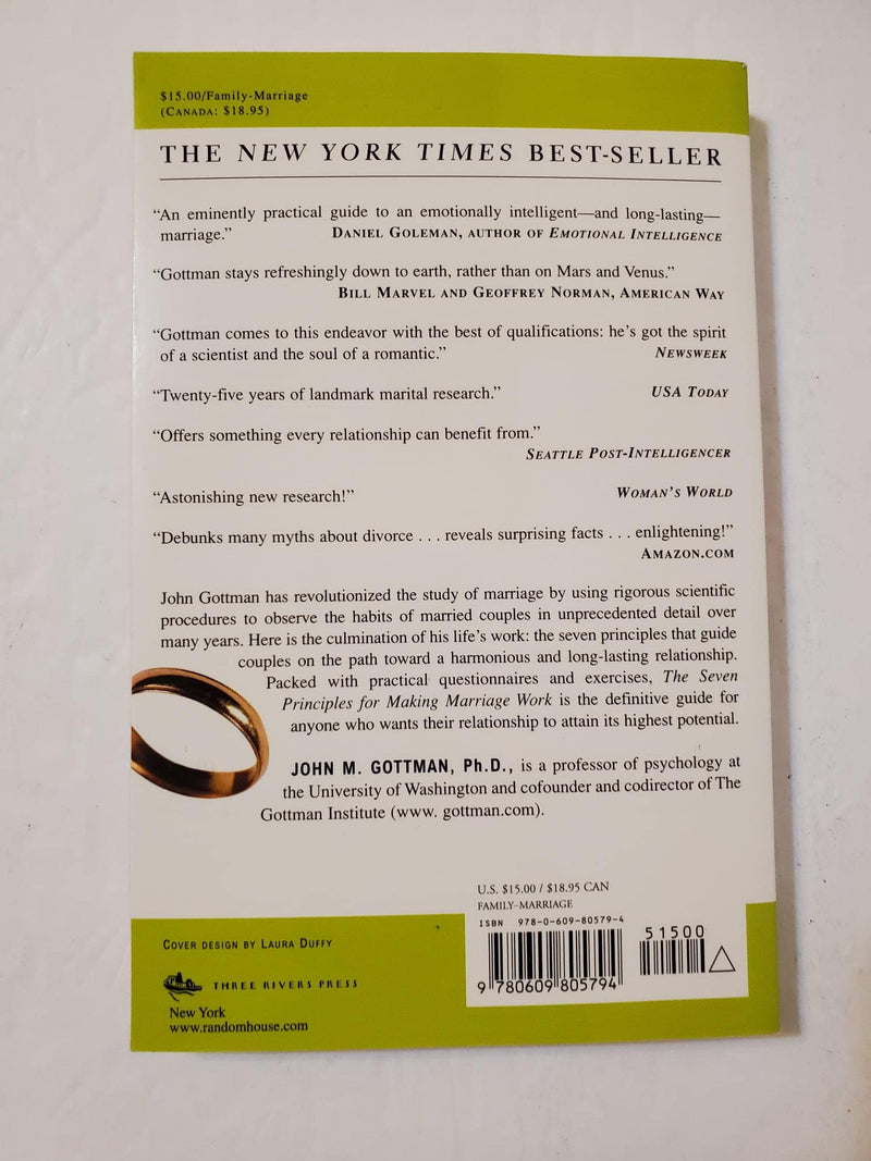 The Seven Principles for Making Marriage Work: A Practical Guide from the Country's Foremost Relationship Expert,New