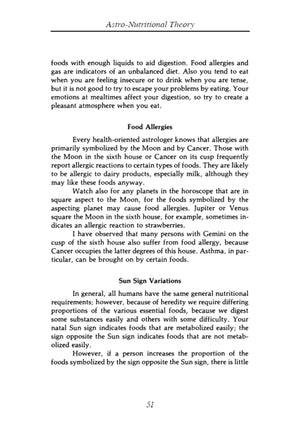 Astrology, Nutrition and Health