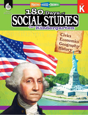 180 Days of Social Studies: Grade K  Daily Social Studies Workbook for Classroom and Home, Cool and Fun Civics Practice, Kinder,Used