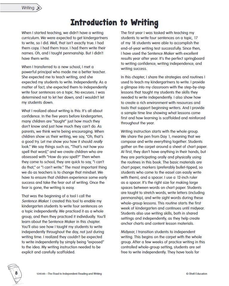 The Road to Independent Reading and Writing (Professional Resources),Used