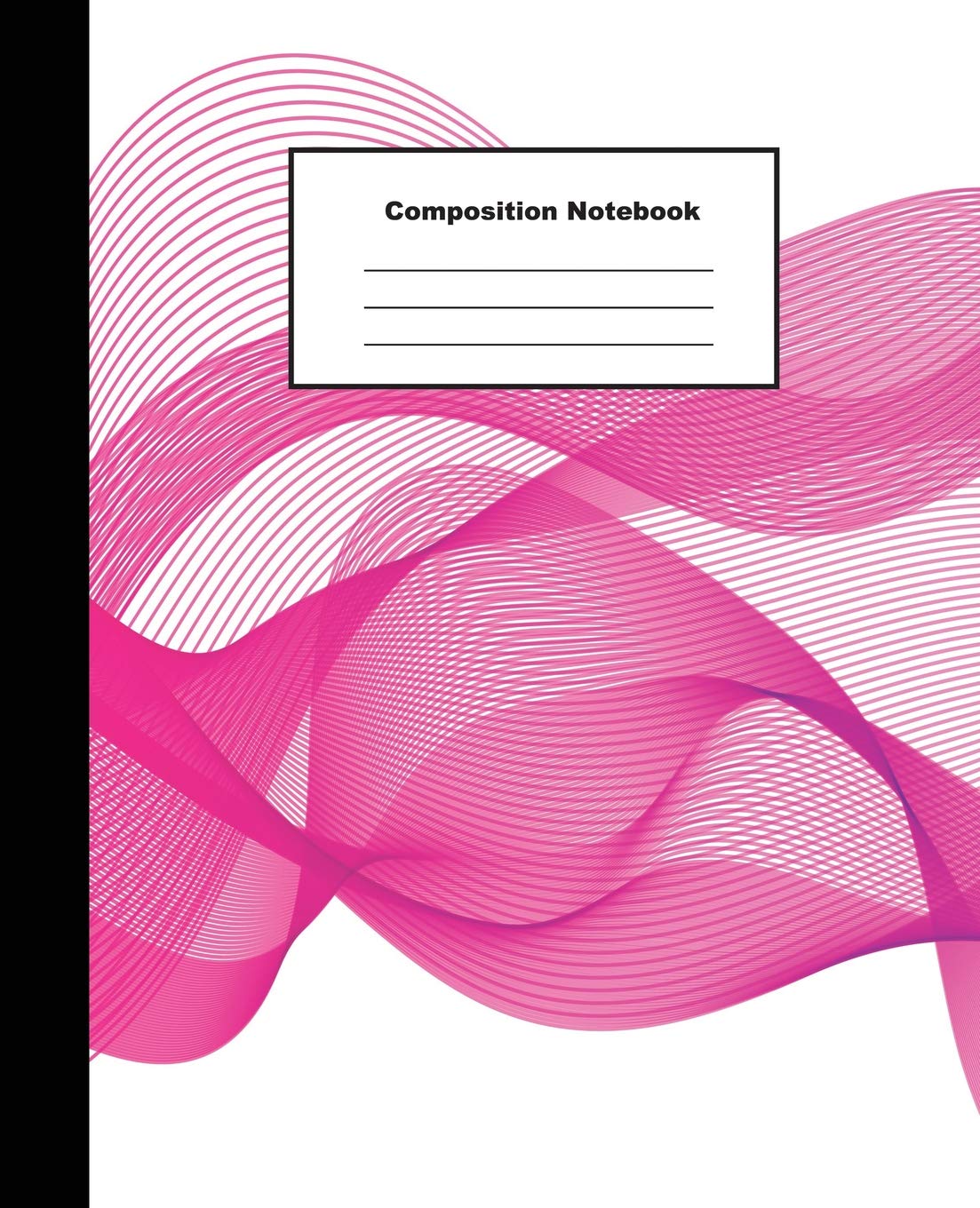 Composition Notebook: Pink and Dark Purple Abstract Horizontal Banner Wide Ruled,Used