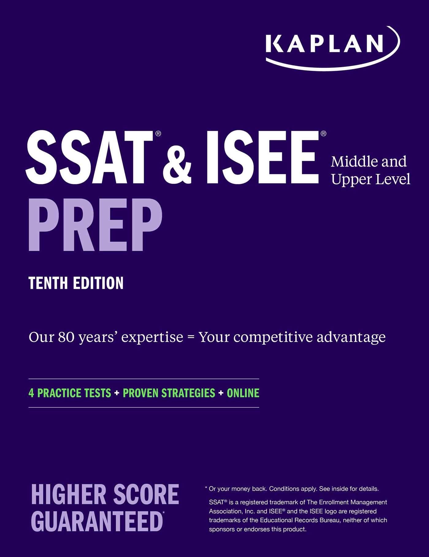 SSAT & ISEE Middle & Upper Level Prep: 4 Practice Tests + Proven Strategies + Online (Kaplan Test Prep),Used
