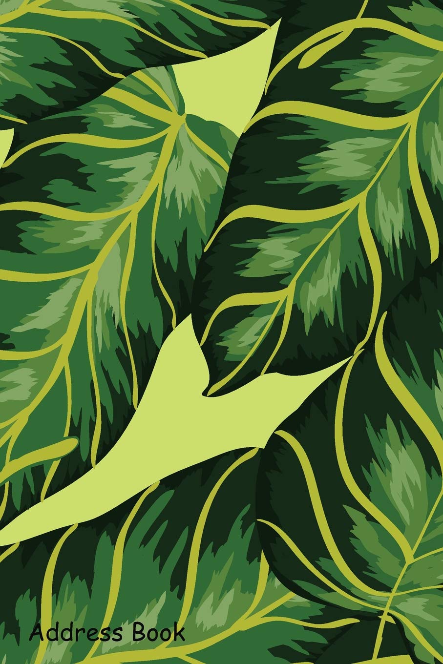 Address Book: For Contacts, Addresses, Phone, Email, Note,Emergency Contacts,Alphabetical Index With Banana Leaves Tropical Seam,Used