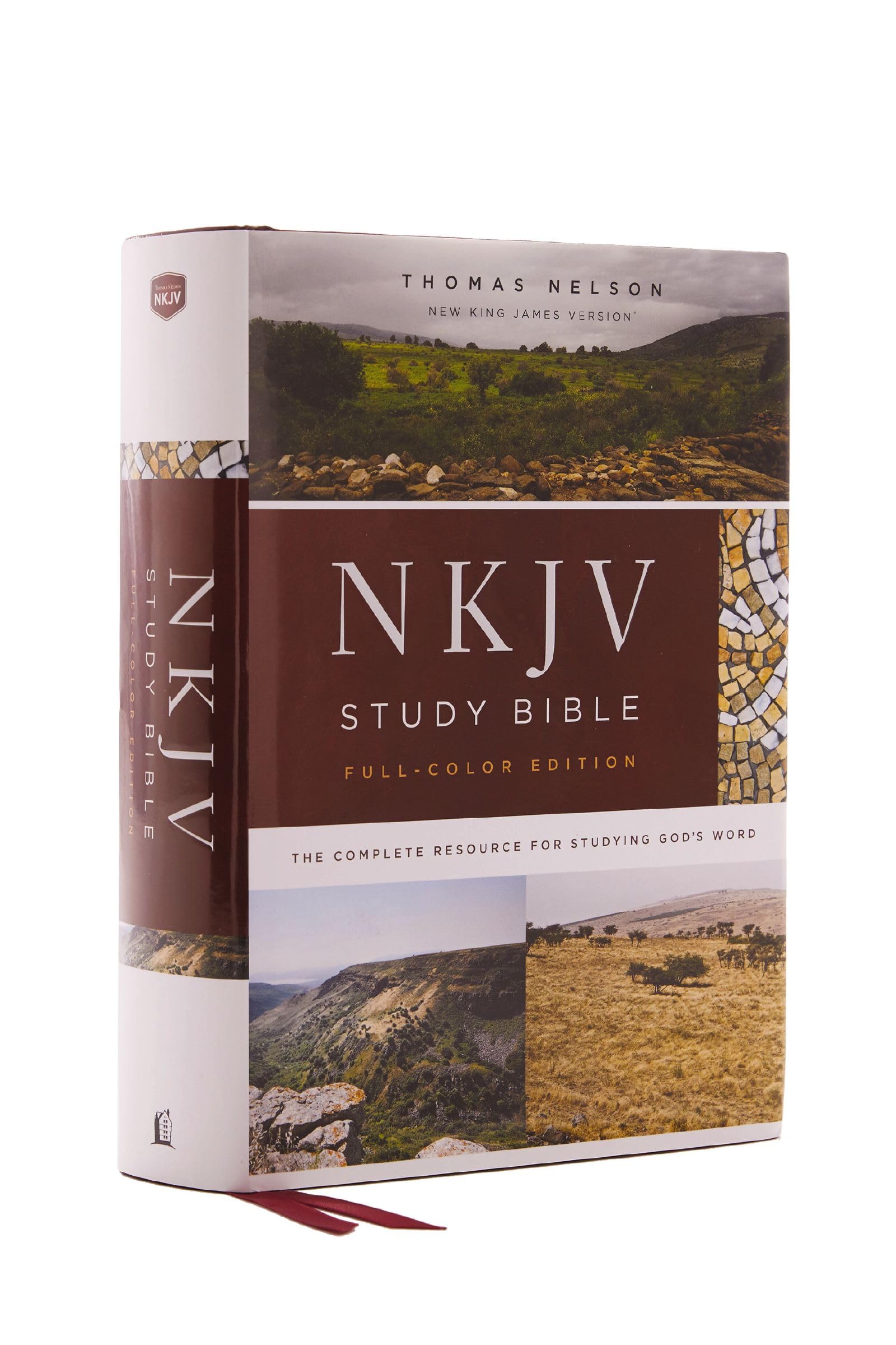 NKJV Study Bible, Hardcover, Burgundy, FullColor, Comfort Print: The Complete Resource for Studying Gods Word