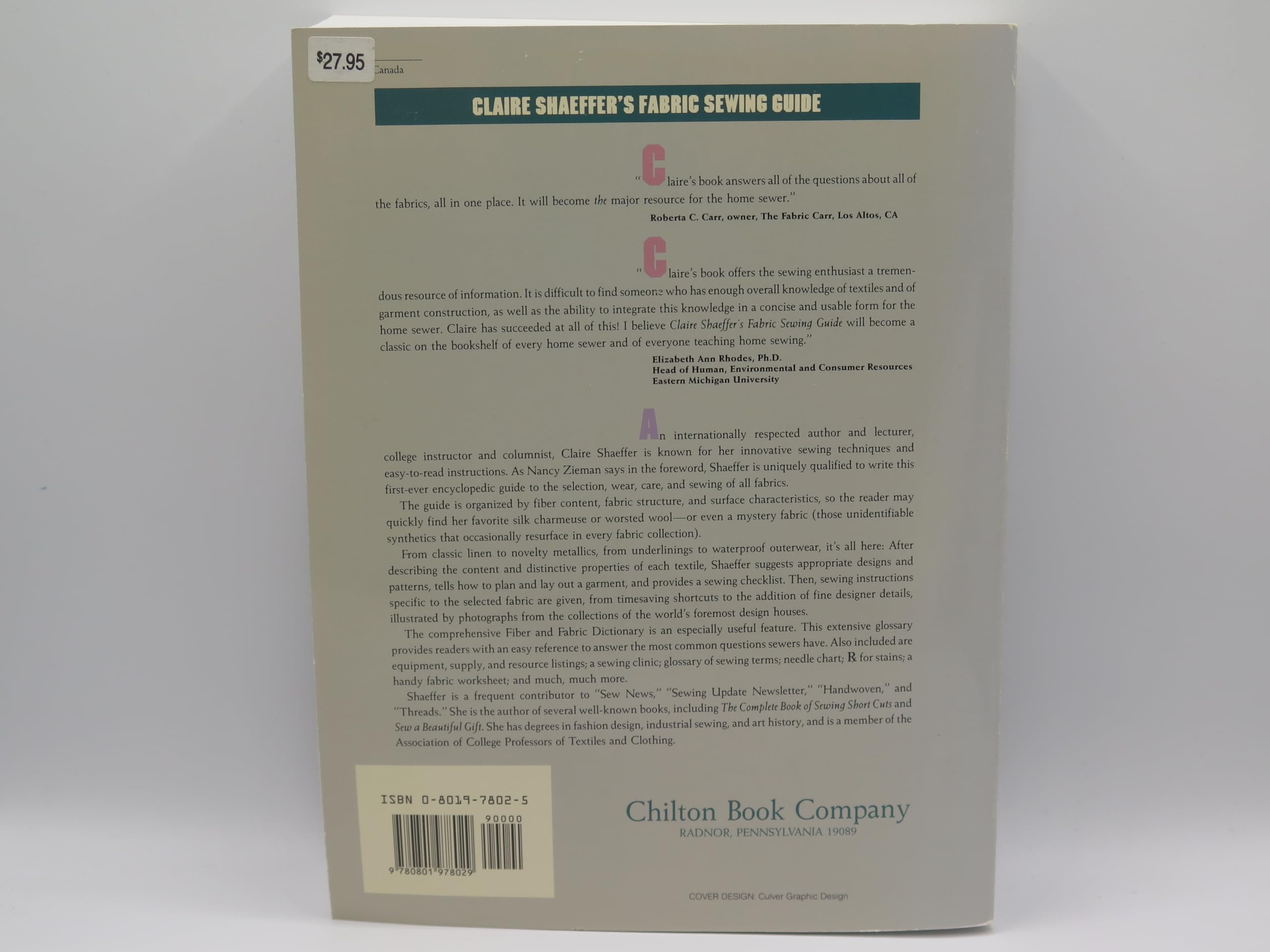 Claire Shaeffer's Fabric Sewing Guide,Used