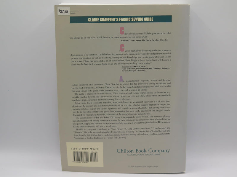 Claire Shaeffer's Fabric Sewing Guide,Used
