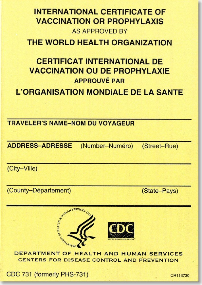 Pack of 25: International Certificate of Vaccination or Prophyaxis as Approved by the World Health Organization:Pack of 25,New