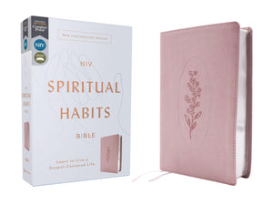 Niv, Spiritual Habits Bible, Leathersoft, Pink, Red Letter, Comfort Print: Learn To Live A GospelCentered Life